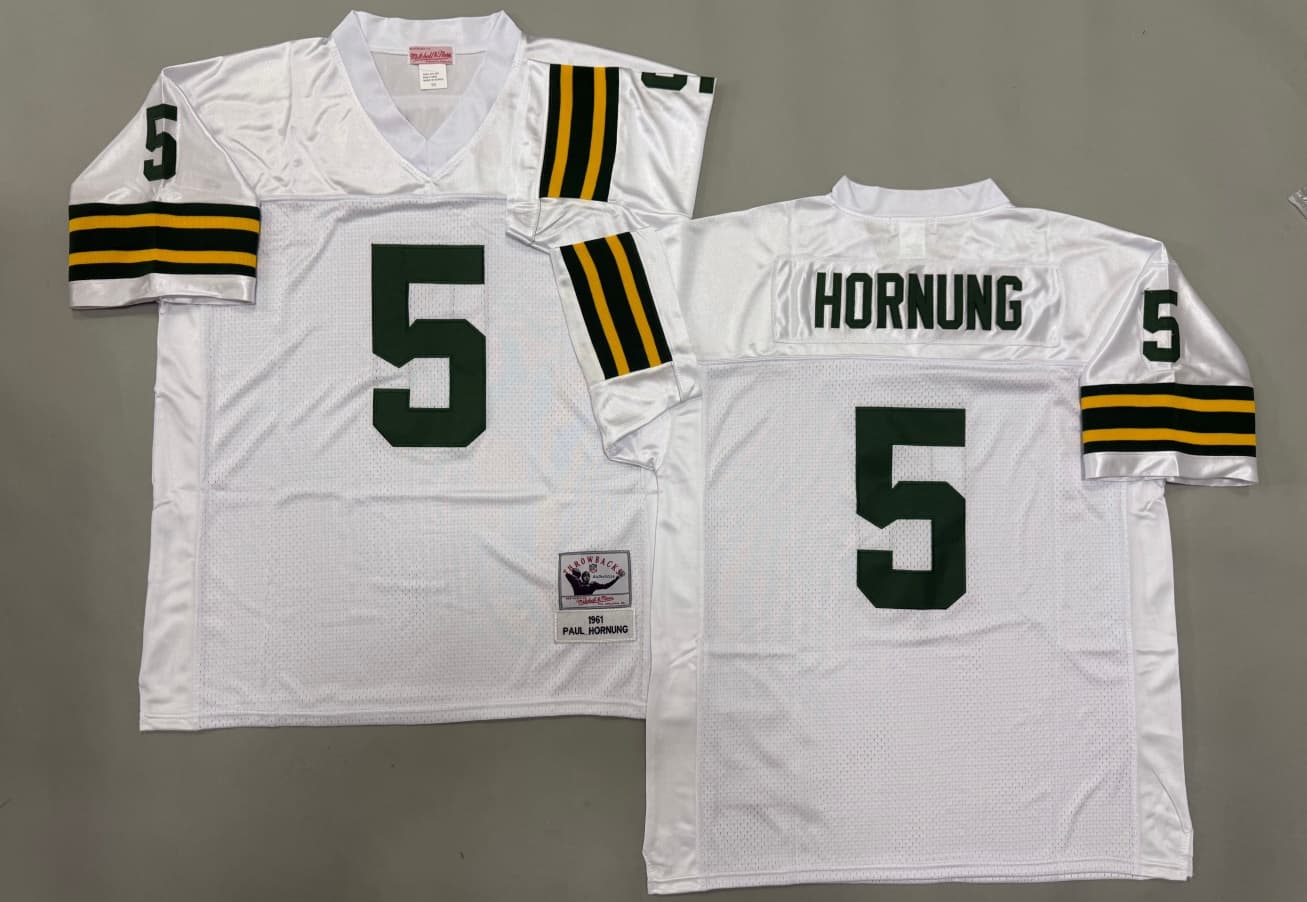 Green Bay Packers #5 Paul Hornung Mitchell & Ness   Throwback    Jersey