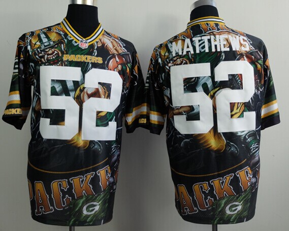 Green Bay Packers #52 Clay Matthews Fashion NFL Elite Fanatical Version Jersey
