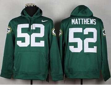 Green Bay Packers #52 Clay Matthews Green Pullover NFL Hoodie