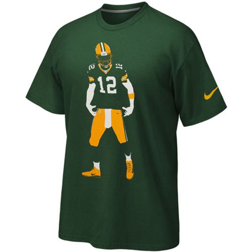 Green Bay Packers Aaron Rodgers Nike Silhouette T-Shirt Green