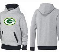 Green Bay Packers Logo Pullover Hoodie Grey & Black