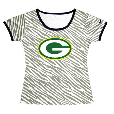 Green Bay Packers Sideline Legend Authentic Logo women Zebra stripes T-shirt