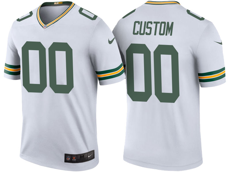 Men's Green Bay Packers White Custom Color Rush Limited Jersey