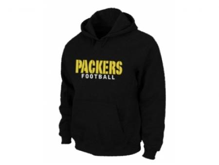 Green Bay Packers font Pullover Hoodie Black