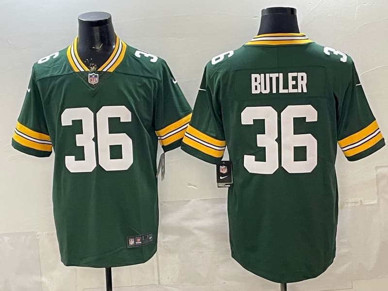 Green Bay Packers football Jersey 36 BUTLER