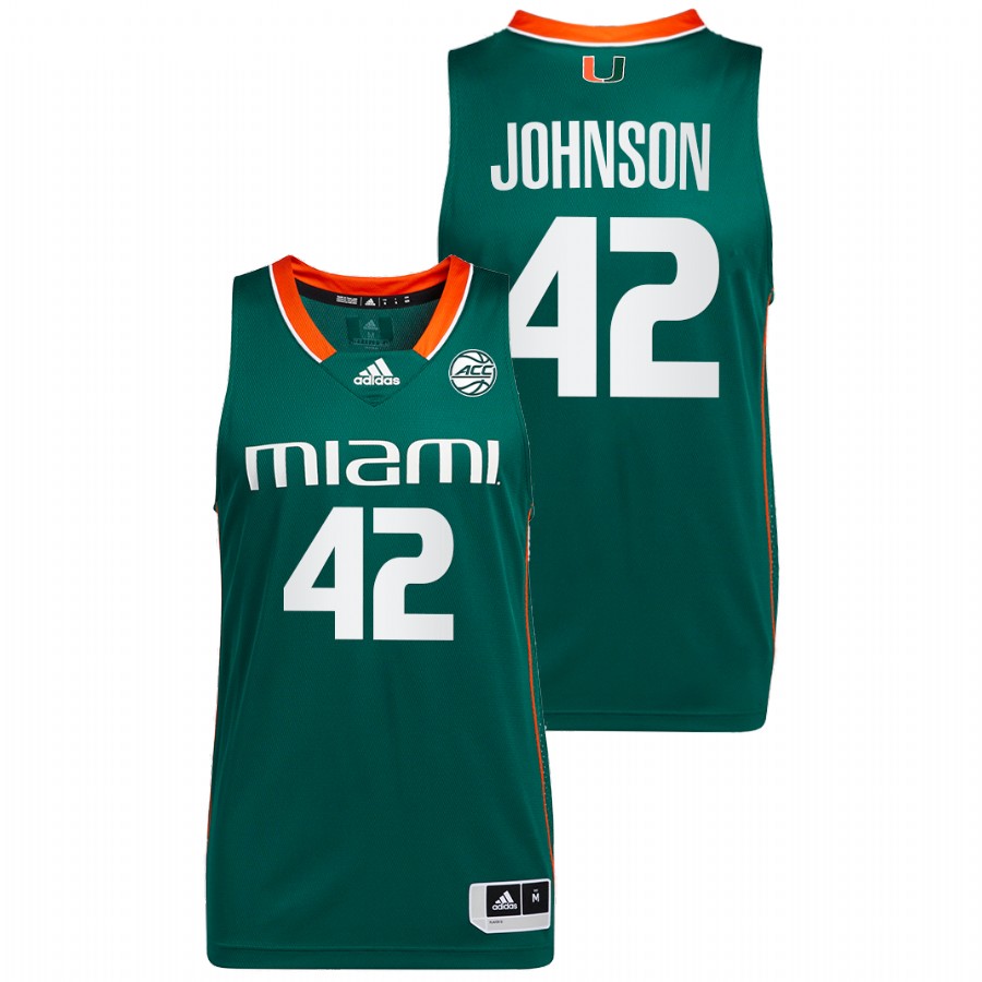 Green Men's Jersey Reggie Johnson Miami Hurricanes Alumni Green Jersey