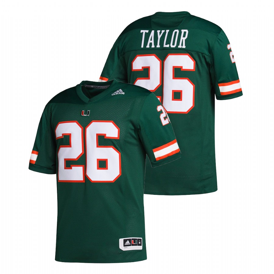 Green Men Miami Hurricanes Sean Taylor College Football Hype Replica Jersey Men's Jersey Miami Hurricanes Sean Taylor Green College Football Hype Replica Jersey