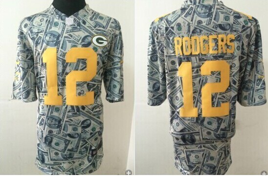 NEW Green Bay Packers #12 Aaron Rodgers Dollar Fashion NFL Elite Jersey
