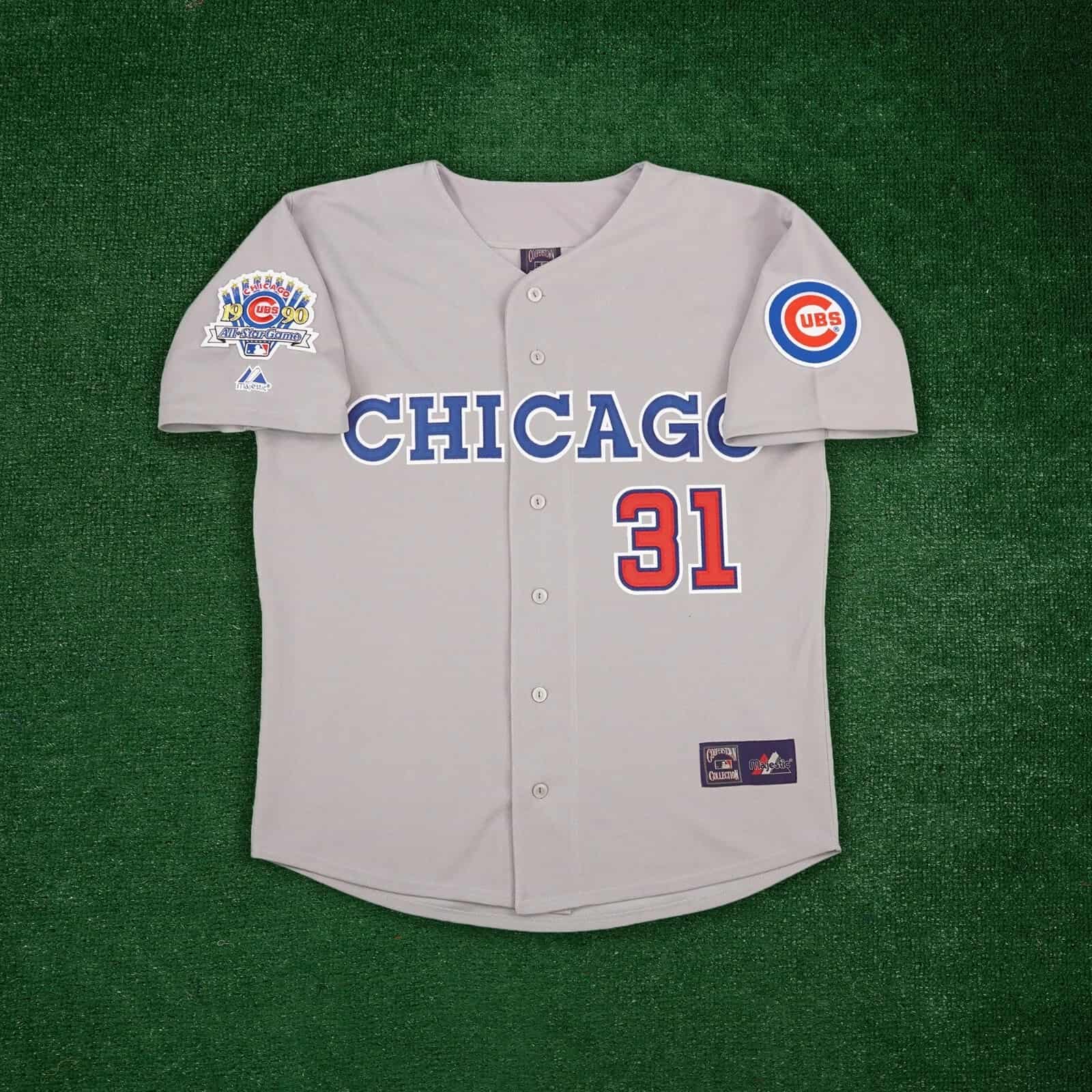 Greg Maddux 1990 Chicago Cubs Men's Road Cooperstown Jersey w All Star Patch