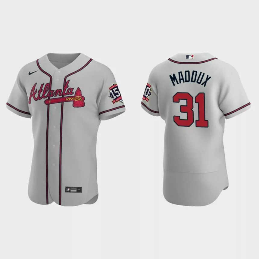 Greg Maddux Atlanta Braves 150th Anniversary World Series Jersey – Gray