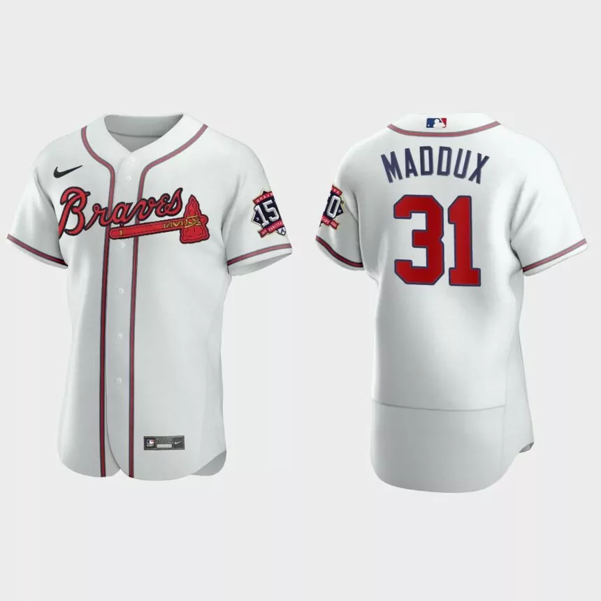 Greg Maddux Atlanta Braves 150th Anniversary World Series Jersey – White