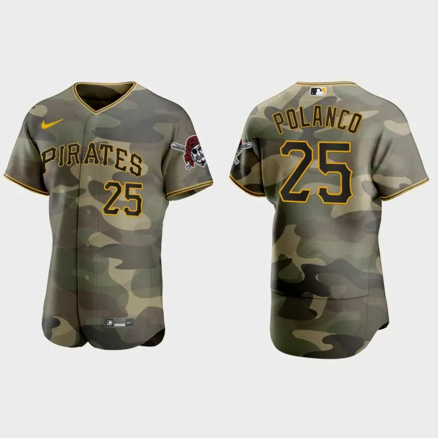 Gregory Polanco Pittsburgh Pirates 2021 National Armed Forces Day Authentic Jersey – Camo