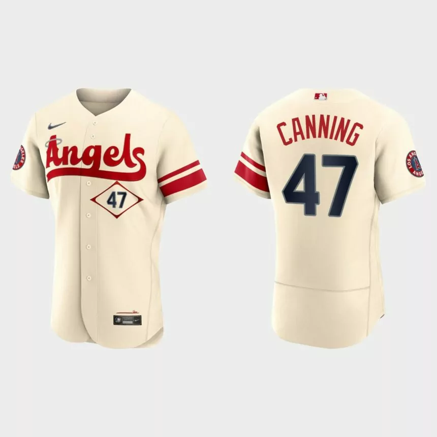 Griffin Canning Los Angeles Angels 2022 City Connect Authentic Jersey – Cream
