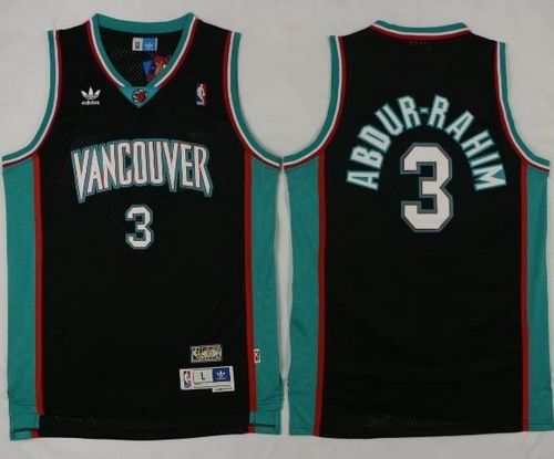 Grizzlies #3 Shareef Abdur-Rahim Black TThrowback Stitched NBA Jersey