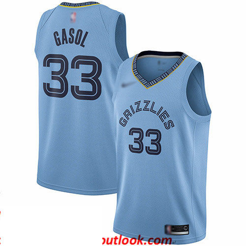 Grizzlies #33 Marc Gasol Light Blue Basketball Swingman Statement Edition Jersey