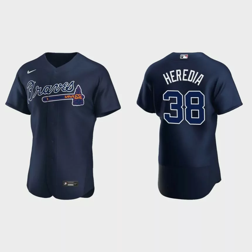Guillermo Heredia #38 Atlanta Braves Authentic Alternate Jersey – Navy