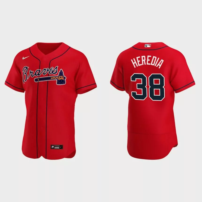 Guillermo Heredia #38 Atlanta Braves Authentic Alternate Jersey – Red