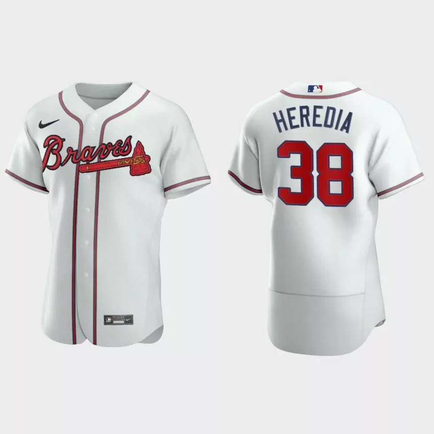 Guillermo Heredia #38 Atlanta Braves Authentic Home Jersey – White