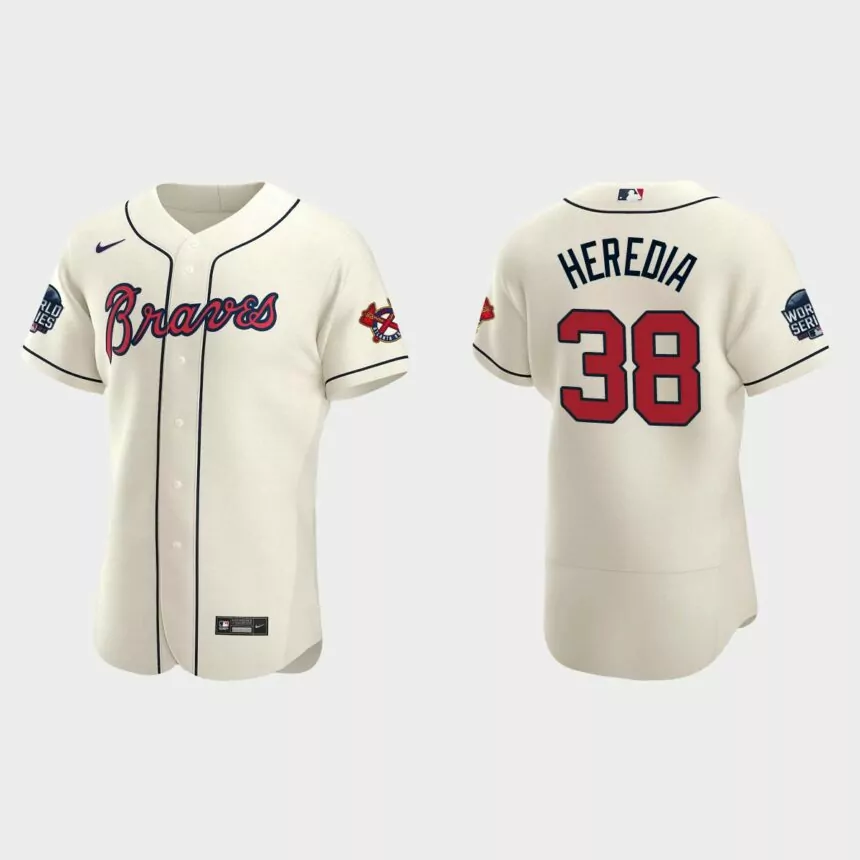 Guillermo Heredia Atlanta Braves 2021 World Series Jersey – Cream