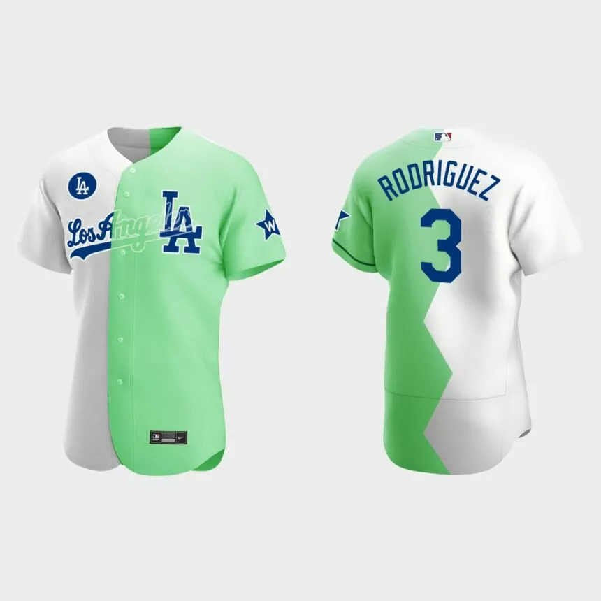 Guillermo Rodriguez Los Angeles Dodgers 2022 Celebrity Softball Game Authentic Jersey – White Green