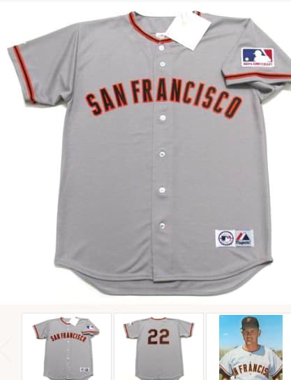 HAL LANIER San Francisco Giants 1969 Majestic Throwback Away Baseball Jersey