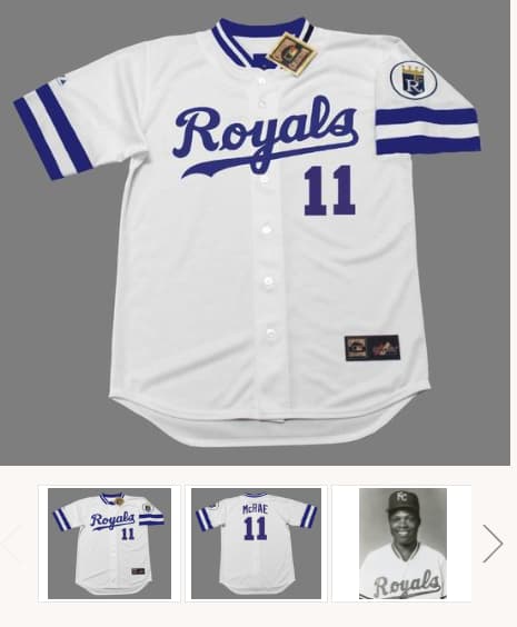 HAL McRAE Kansas City Royals 1985 Majestic Cooperstown Home Baseball Jersey