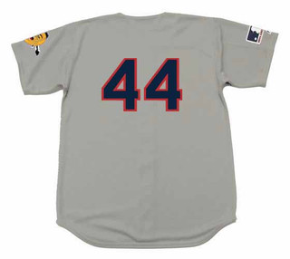 HANK AARON Atlanta Braves 1969 Away Majestic Throwback Baseball Jersey