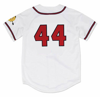HANK AARON Milwaukee Braves 1957 Home Majestic Throwback Baseball Jersey