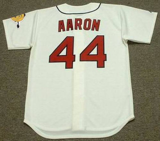 HANK AARON Milwaukee Braves 1960's Majestic Throwback Baseball Jersey