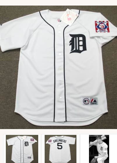HANK GREENBERG Detroit Tigers 1939 Majestic Throwback Home Baseball Jersey