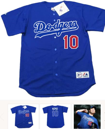 HIDEO NOMO Los Angeles Dodgers 2003 Majestic Baseball Throwback Jersey