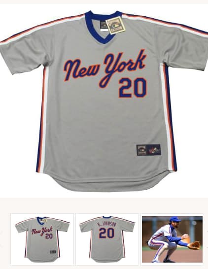 HOWARD JOHNSON New York Mets 1987 Majestic Throwback Away Baseball Jersey