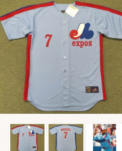 HUBIE BROOKS Montreal Expos 1985 Majestic Cooperstown Away Baseball Jersey