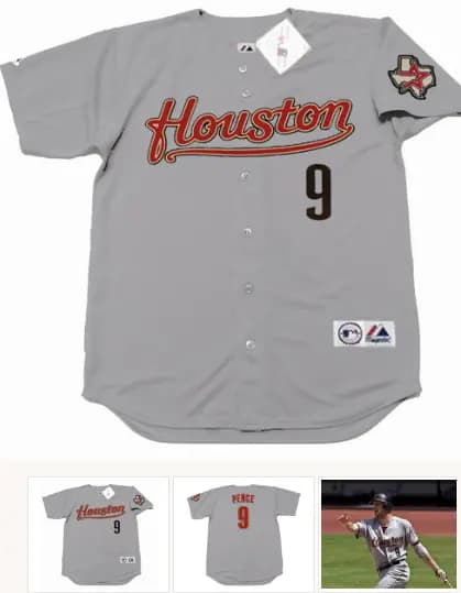 HUNTER PENCE Houston Astros 2008 Majestic Throwback Away Baseball Jersey