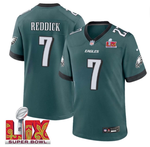 Haason Reddick No 7 Men Super Bowl LIX Philadelphia Eagles Home Game 2025 Jersey- Replica