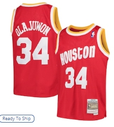 Hakeem Olajuwon Houston Rockets Mitchell & Ness Youth Swingman Throwback Jersey - Red