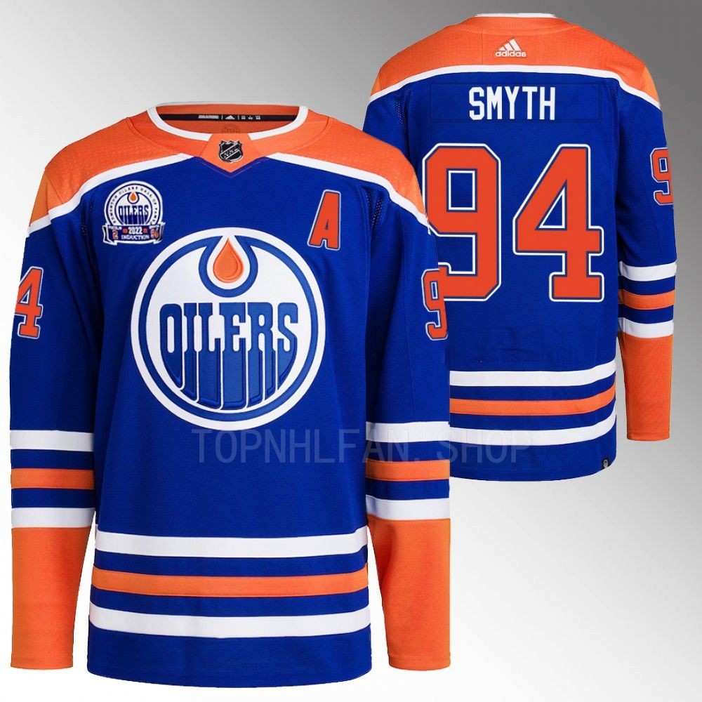 Hall of Fame patch Edmonton Oilers Ryan Smyth 2022 Royal Primegreen Jersey men's