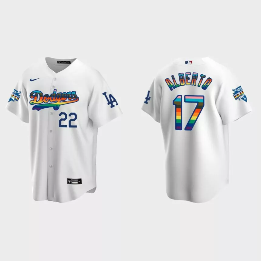 Hanser Alberto Los Angeles Dodgers 2022 Pride Night LGBTQ Replica Jersey – White