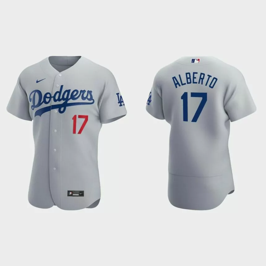 Hanser Alberto Los Angeles Dodgers Authentic Alternate Jersey – Gray