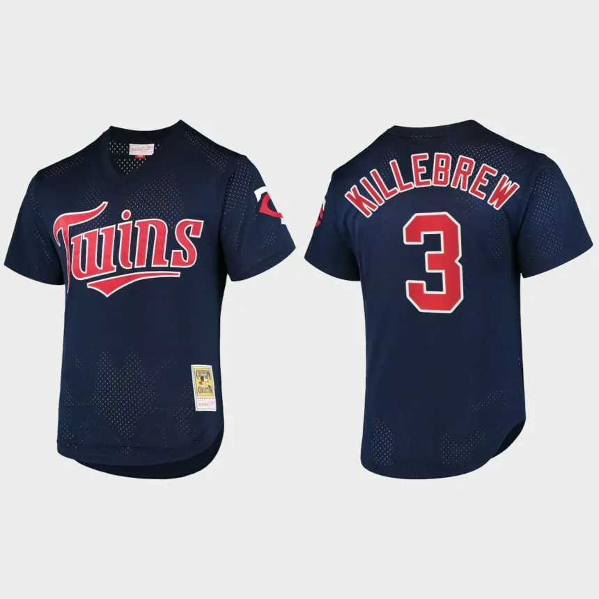 Harmon Killebrew Minnesota Twins Cooperstown Collection Batting Practice Mesh Jersey – Navy