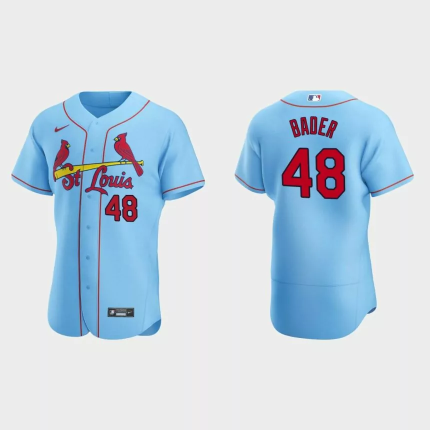 Harrison Bader #48 St. Louis Cardinals Light Blue Authentic 2020 Alternate Jersey