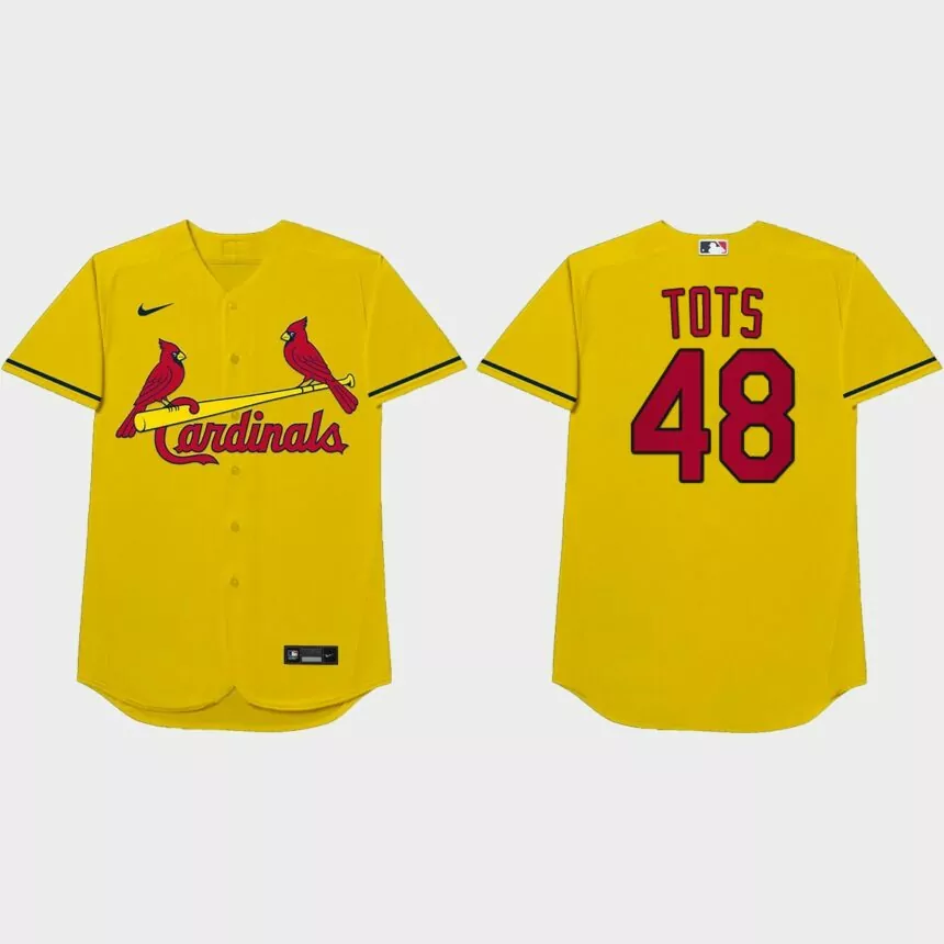 Harrison Bader Nickname Cardinals 2021 Players’ Weekend Tots Jersey – Gold