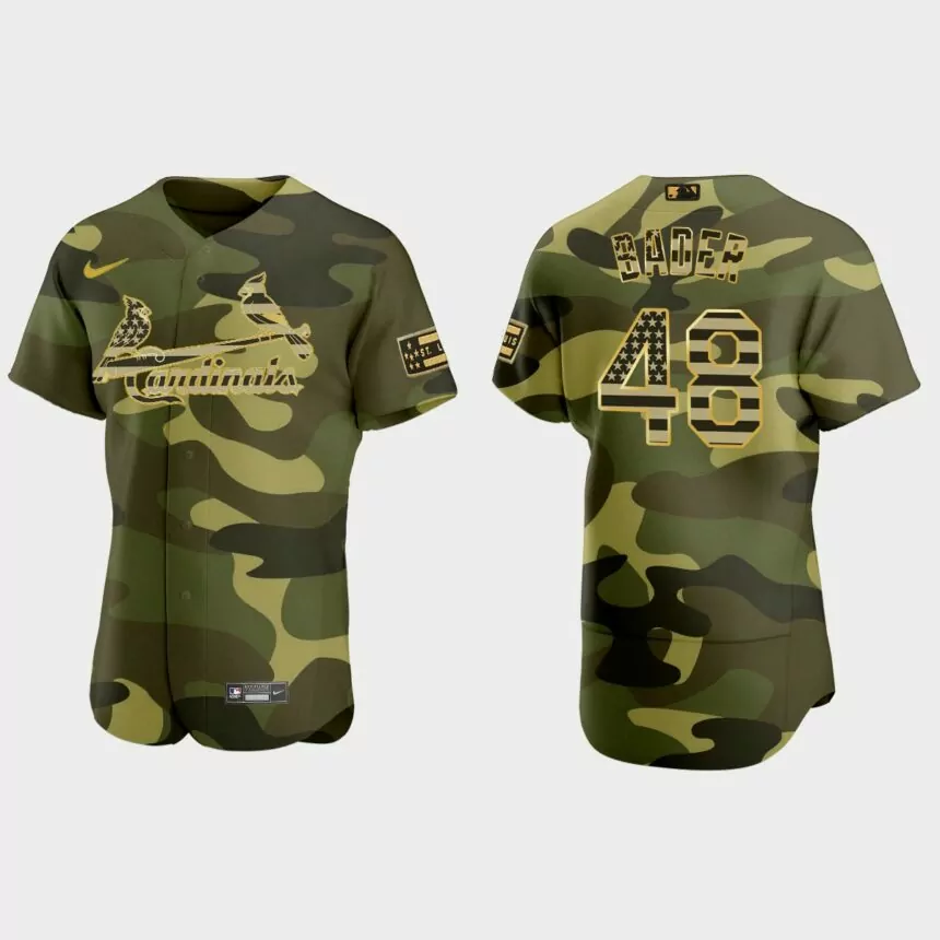 Harrison Bader St. Louis Cardinals 2022 Armed Forces Day Jersey – Camo