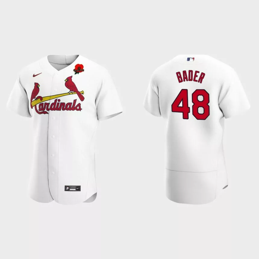 Harrison Bader St. Louis Cardinals 2022 Memorial Day Poppy Patch Authentic Jersey – White