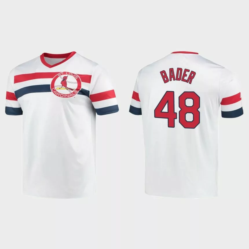 Harrison Bader St. Louis Cardinals Cooperstown Collection V-Neck Jersey – White