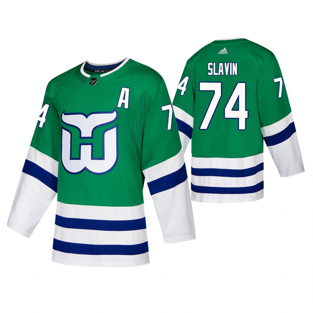 Hartford Whalers Jaccob Slavin Green Authentic Heritage Jersey