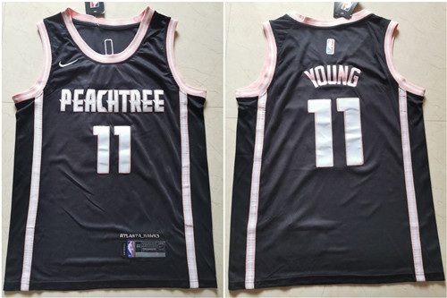 Hawks 11 Trae Young Black Nike City Edition Swingman Jersey