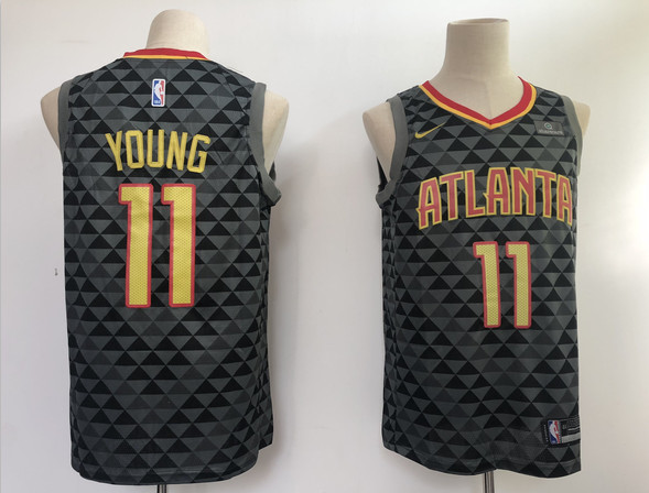 Hawks 11 Trae Young Black Nike Swingman Jersey
