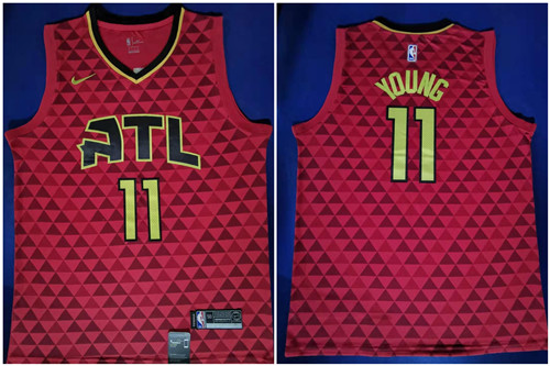 Hawks 11 Trae Young Red Nike Swingman Jersey