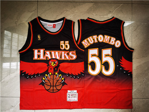 Hawks 55 Dikembe Mutombo Red 1996-97 Hardwood Classics Jersey